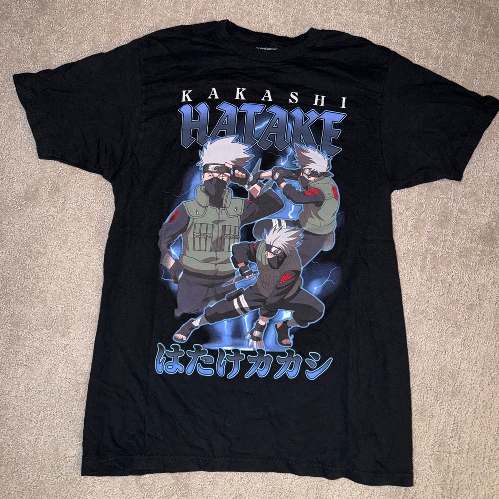 Black Kakashi Hatake Graphic T-Shirt